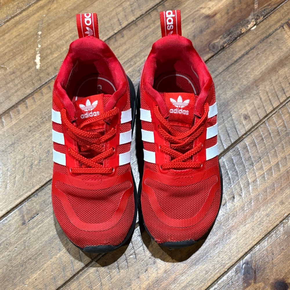Adidas Kids Red and White Sneakers
